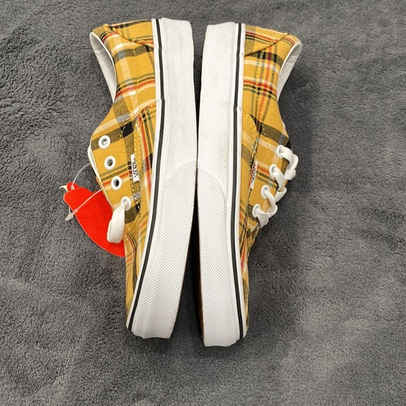vans plaid era yellow & true white womens shoes